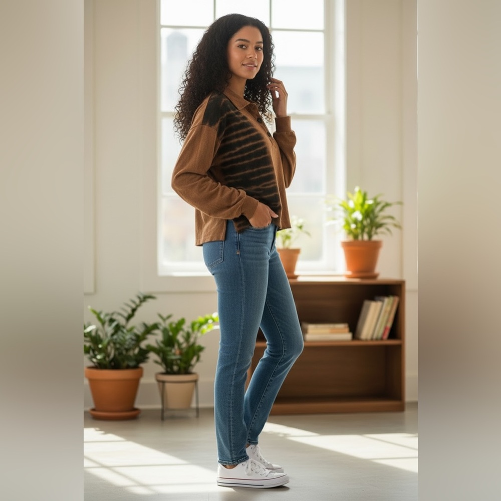 n:PHILANTHROPY Brown and Black Tie-Dye Sweater